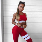 Survêtement Femmes Solide Yoga Set Patchwork Courir Fitness Jogging T-shirt Leggings Costume De Sport Gym Sportswear Workout Vêtements S-L
