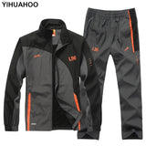 YIHUAHOO Marque Tracksuit Hommes Deux pièces Vêtements Décontractés Veste + Pantalon 2PCS Track Suit Sportswear sweatsuits Homme LB1601