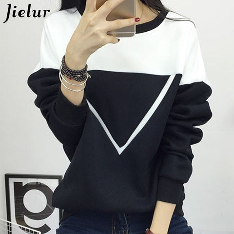 Pull Sweat Femme Survêtement,  2019 Hiver Nouvelle Mode Noir et Blanc