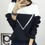 Pull Sweat Femme Survêtement,  2019 Hiver Nouvelle Mode Noir et Blanc