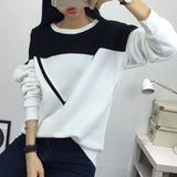 Pull Sweat Femme Survêtement,  2019 Hiver Nouvelle Mode Noir et Blanc