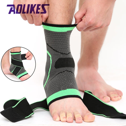 AOLIKES 1PCS 3D Sport Cheville Brace Protecteur Compression Support Pad Élastique Bracelet en nylon pour Football Basketball