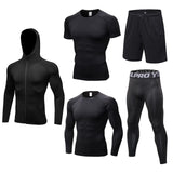 2019 New Men’s Running Sets 5pcs/sets Compression Sport Combinaisons Basketball Collants d’entraînement Vêtements Gym Fitness Jogging Sportswear
