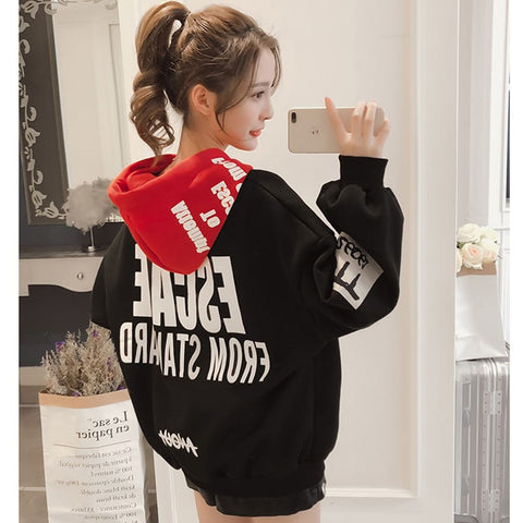 Sweats À Capuche Femmes 2019 Femmes De La Mode Sweats À Capuche Sweats À Capuche Imprimé Lettre Femme Survêtements Sportswear Moletom Feminino 2XL