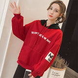 Sweats À Capuche Femmes 2019 Femmes De La Mode Sweats À Capuche Sweats À Capuche Imprimé Lettre Femme Survêtements Sportswear Moletom Feminino 2XL