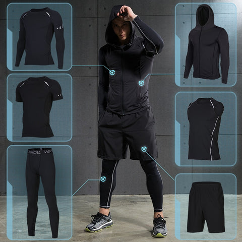 Compression Vêtements de sport Combinaison GYM Collants Entraînement sportif Vêtements Combinaisons d'entraînement jogging Vêtements de sport Survêtement Dry Fit